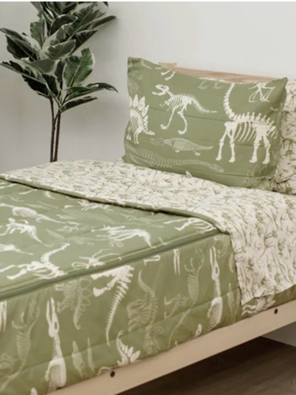 Toddler “fossils” zippered bedding